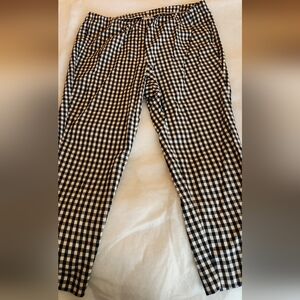 J Jill Cotton Stretch Faux Gingham Trousers